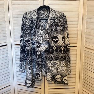 Torrid skull print open cardigan